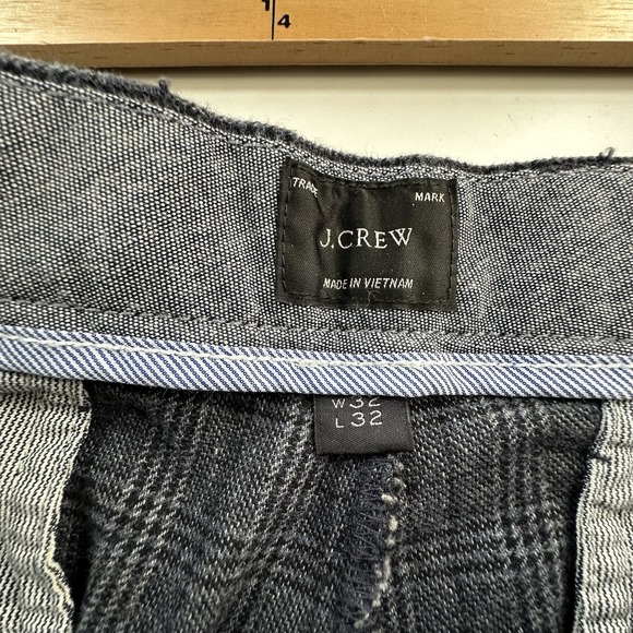 J. CREW Men's 484 Slim Fit Brushed Twill Plaid Pants Size 34 X 28 Dark Gray - Picture 7 of 12